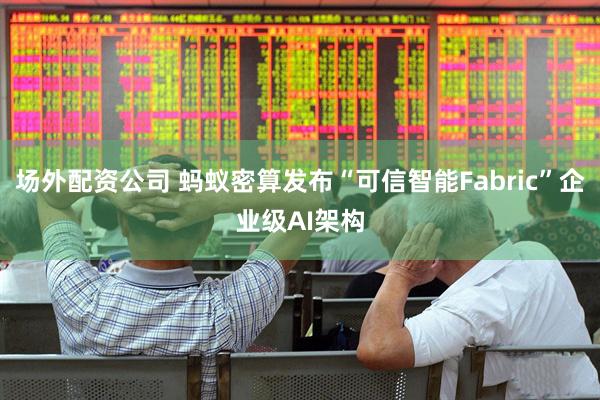 场外配资公司 蚂蚁密算发布“可信智能Fabric”企业级AI架构