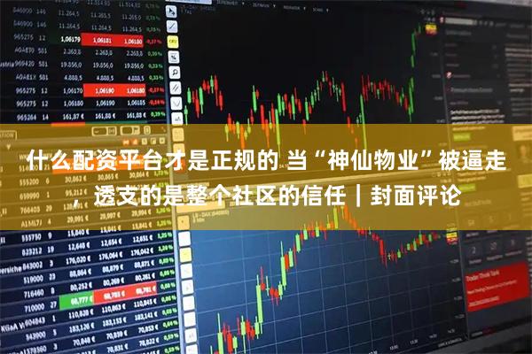什么配资平台才是正规的 当“神仙物业”被逼走，透支的是整个社区的信任｜封面评论